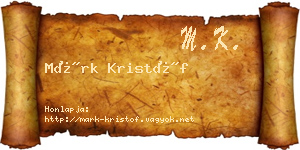 Márk Kristóf névjegykártya