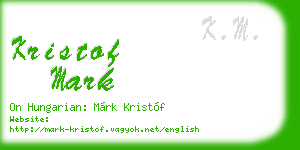 kristof mark business card